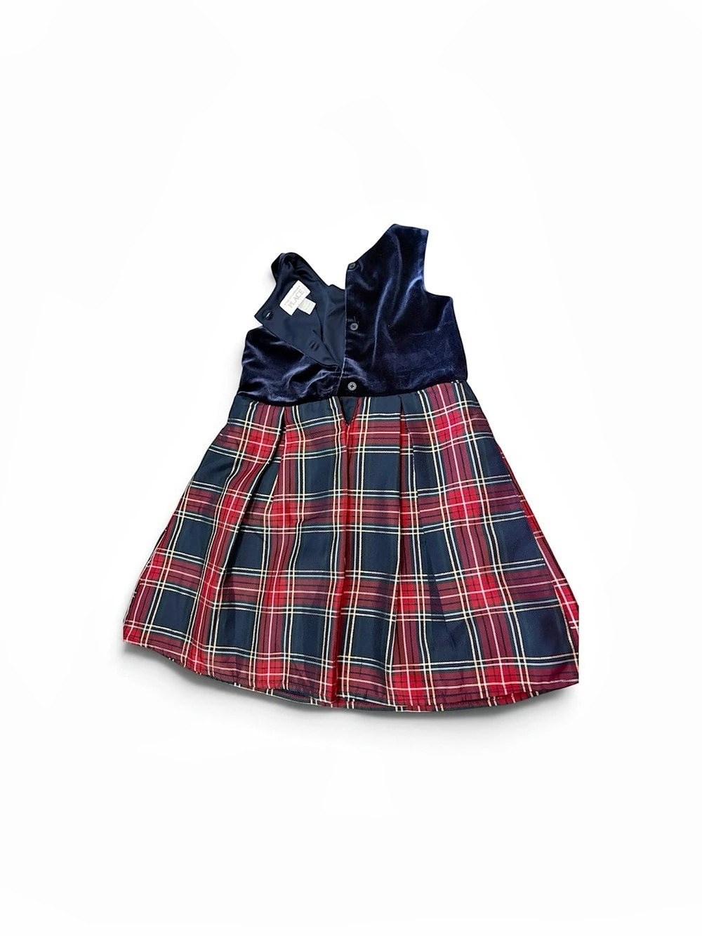 The Children's Place Toddler Girls Matching Family Plaid Velour Fit And Flare